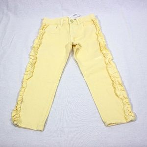 NWT Gymboree Girl's Skinny Ruffle Yellow Jeans